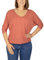 Camiseta Media Manga para Mujer. Blusa de Punto Fino para Primavera y Otoño. Camiseta con Escote a Pico. Talla Única
