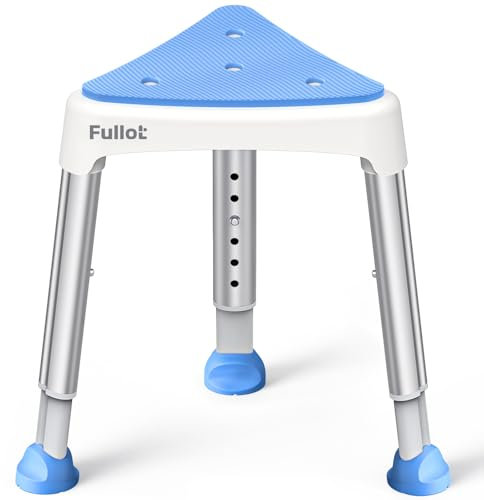 Chaise de douche triangulaire peu encombrante pour douche intérieure avec coussinet EVA, éligible FSA/HSA 181,4 kg, tabouret de douche réglable pour personnes âgées et handicapées, chaise de baignoire