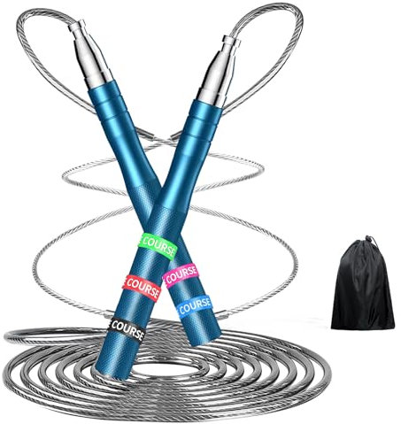 BORDEAG Speed Rope: Corda per Saltare Professionale, Corda Regolabile e Robusta, Ideale per Fitness, Boxe e HIIT (250cm/Blù)