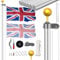 display4top 20FT Sectional Flagpole Kit with UK Flag, Heavy Duty Adjustable Aluminium Outdoor Flag Pole for Residential, Garden and Commercial Use