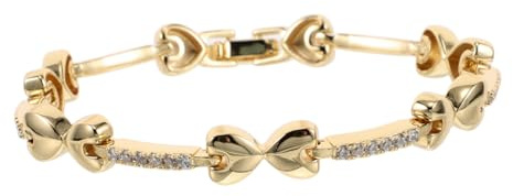 BESPORTBLE Gold Vergoldetes Armband mit Herzanhänger Zirkonsteinen Hip Hop Schmuck für Damen Partys Hochzeiten Dates