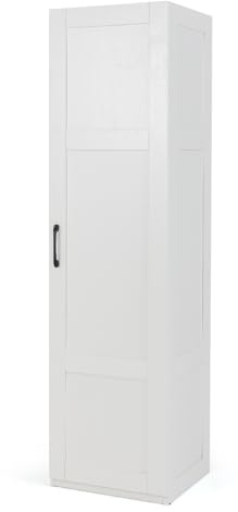 TANGZON Tall Kitchen Cupboard, 4-Tier Tall Storage Cabinet with Door & Anti-tipping Devices, Freestanding Wooden Sideboard Unit for Home Dining Living Room (White)