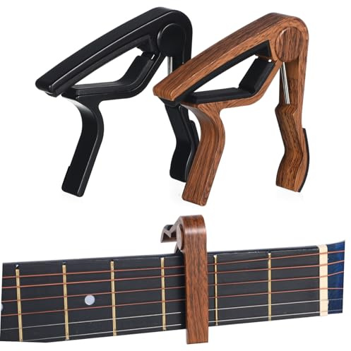 Gitarren Kapodaster für Akustische Gitarre Weihnachten Feier | Universelle Passform, Ergonomische Bedienung, Präziser Sitz, 2 Stück, Holz, für Zubehör und Auftritt