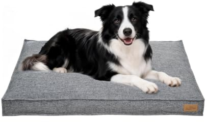 BingoPaw Kühlendes Hundebett Grosse Hunde, Hundekissen abnehmbar | Atmungsaktive Hundebetten Leinenoptik, Hundematratze für große Hunde, waschbar, rutschfest, wasserdicht, 103×69×10 cm