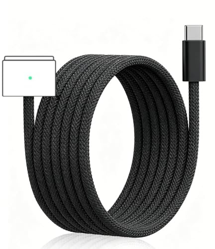 140W USB C to Magnetic 3 Charging Cable for MacBook Pro 1416Air 1315 | (M1/M2/M3/M4) Fast Charge Braided Magnetic Charger Cord with LED Indicator Durable Charger Cord(2M)
