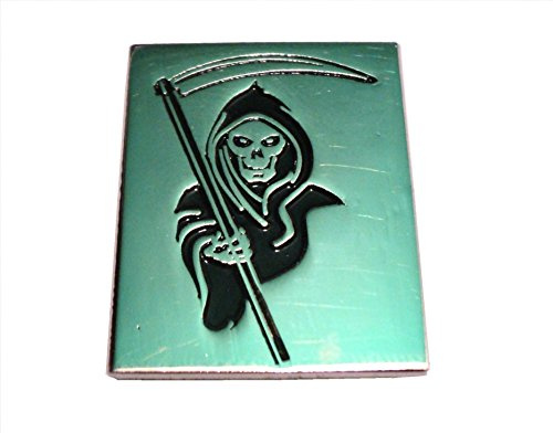 Sensenmann Skelett mit Todessense, Metall Emaille Biker Badge