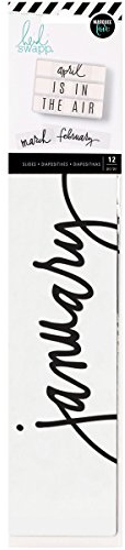 American Crafts 313742 Heidi Swapp 10268595 Schablone zum Leuchtpult 12piece Wort Streifen Monate