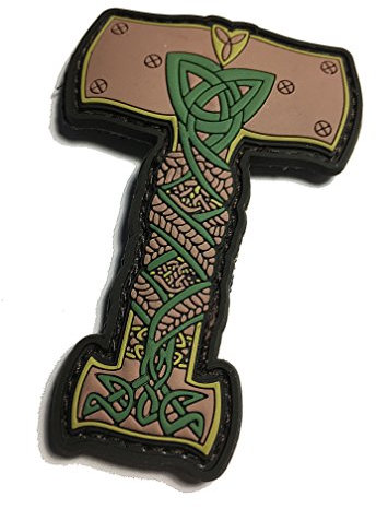 Empire Tactical USA Thor's Hammer Viking Norse Ornament PVC/Rubber Morale Patch 3X 2.5