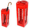 BAKAJI 2816638 Porte-parapluie carré en fer avec cabine téléphonique londonienne Rouge 49 x 15,5 cm