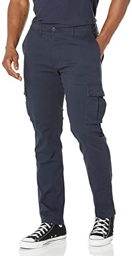 Amazon Essentials Pantalon Cargo Extensible, Coupe ajustée (Grandes Tailles Disponibles) Homme, Bleu Marine, 32W / 33L
