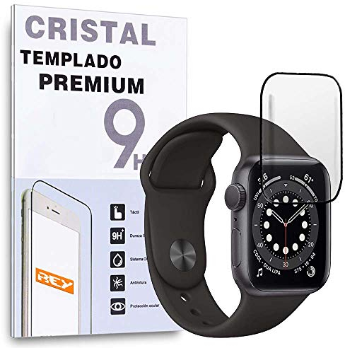 Pellicola salvaschermo 3D per Apple Watch Series 6 44mm- Series 5 44mm - Series 4 44mm - SE 44mm , Nero, Vetro temperato, Copertura Completa, Pellicola Protettiva Protezione Schermo, 3D / 4D / 5D