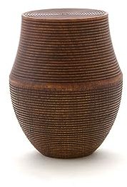 GATO MIKIO - japanische Teedose Fuki Kama, Holz, ca. 100 g losen Tee. Aroma-Schutz. Von Hand gefertigt. Geschenk-Verpackung