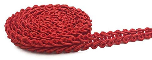 Yalulu 50 Meter Geflochten Drehkordel Borte aus Dekoband Zierband Geschenkband Spitzenborte Schnur Kordelband für Nähen Handwerk Hochzeit Kleidung Deko (Rot)