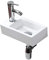 Lavabo en Céramique Mural Petit Blanc Haute Qualité Évier Rectangle Lavabo À la Gauche Pour Vestiaire Salle de Bains Toilette