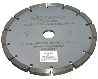 Diamant Frässcheibe Ø 180 mm Segmentstärke 9,5 mm, Fugenfräser für Mauerwerk und Putz