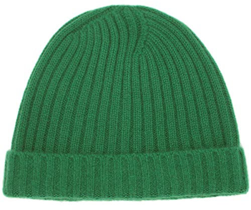 Pure 100% Cashmere Beanie für Herren, warme weiche Herren-Kaschmirmütze in Geschenkbox, Grün , Einheitsgröße