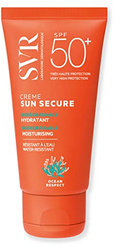 SVR - Sun Secure Crème SPF50+ - Crème solaire hydratante fini invisible – Très haute protection UVA, UVB, infrarouge & lumière visible – Peaux normales à sèches – Niacinamide, Vitamine E – 50 ml