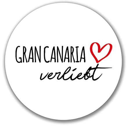 Huuraa Aufkleber Gran Canaria verliebt Geschenk 10cm Sticker Gran Canaria Geschenkidee