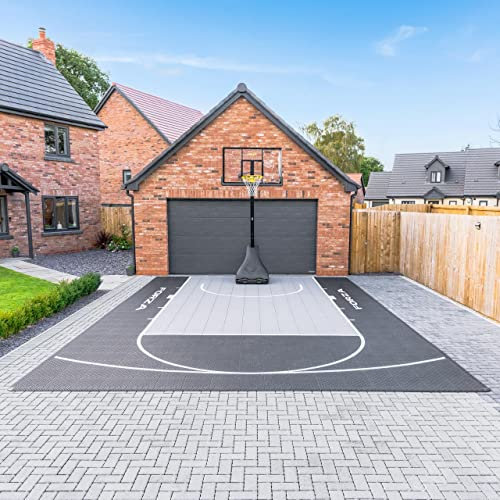 FORZA Basketball Court Floor Tiles - Thick Floor Mat | Outdoor Floor Tiles | Basketball Training Floor Protector | NBA/FIBA Conformed Court (17.4ft x 26.4ft Mini Court)