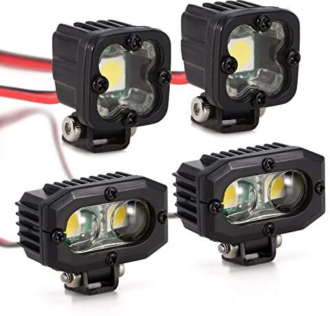 INJORA LED Leuchtet Scheinwerfer Crawler für Axial TRX-4 TRX6 SCX10 90046 Wraith Redcat Gen8 1/10 RC Crawler Wagen,4 STÜCK