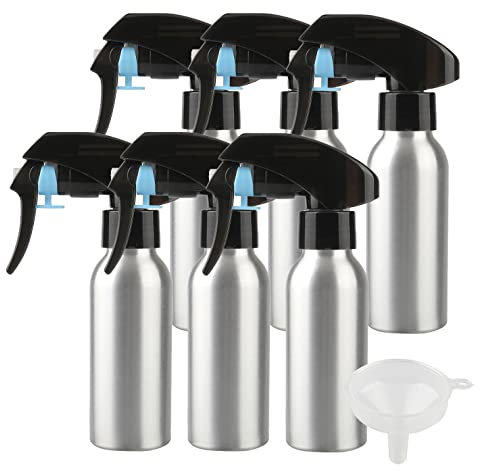 ZEOABSY Pack of 12 Empty 100ml Silver Aluminium Spray Bottle Refillable Aluminum Bottles with Black Trigger Fine Mist Sprayer Metal Spray Bottles for Perfume Hair Garden Travel Cleaning