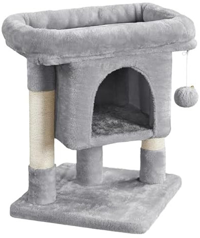 Abician Arbre à Chat Tour pour Chat Arbre Giffoir Stable et Design avec Plate-Forme Idéal pour Chat Gris Clair