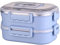 AVLUZ Lunchbox, stapelbare Edelstahl -Bentos -Boxen, 2 Abteilungen Portion Control Food Container, Wiederverwendbare Wärmeschachtel for Schule und Büros (Color : Blue)