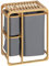 HOMCOM Wäschekorb Wäschebox mit Plattform Wäschesammler mit 3 abnehmbaren Wäschesacke Wäschesortierer für Schlafzimmer Badezimmer Bambus Grau+Natur 50 x 32 x 69,7 cm