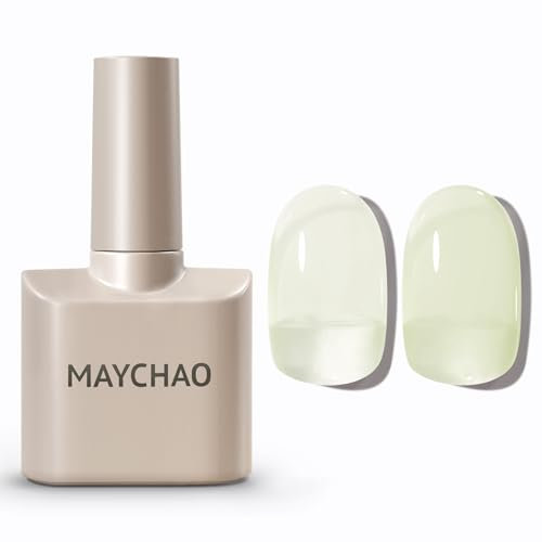 MAYCHAO Jelly Gel Nail Polish -15ML Beige Jelly Gel Polish Soak Off UV LED Nude Gel Nail Polish for DIY Manicure Home Salon Nail Art
