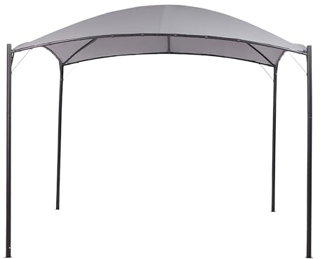Tonnelle de Jardin avec Structure en Métal 305 x 305 cm et Toile Gris Vomero