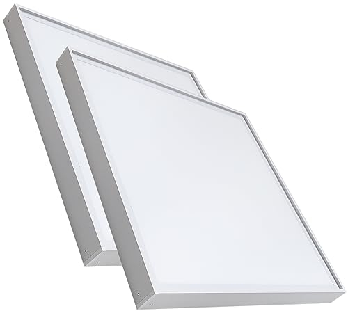 LED ATOMANT Pack 2x Kit Soporte Para Superficie + Panel LED 60x60cm 48W, CCT (Selector de Color Blanco Calido, Neutro y Frio), 5000 Lumenes, Driver incluido