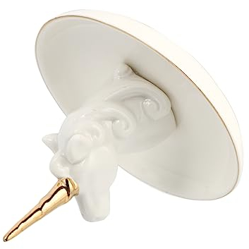 ABOOFAN 1stück Keramischer Einhorn Ringhalter Schmuckablage Für Und Ohrringe Stilvolles Und Schmuckdisplay Zufälliger Stil Für Schreibtisch Und Dresser