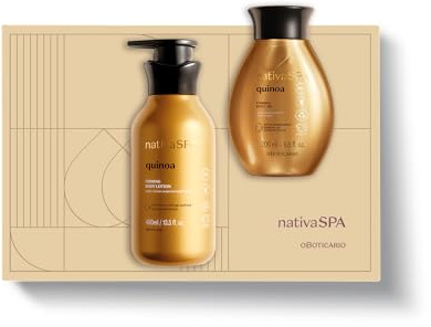 O Boticário Nativa SPA Coffret Cadeau Quinoa Coffret Cadeau Femme Soin de la Peau 2 Produits Crème Corps Hydratante 400 ml et Huile Corps Parfumée 200 ml