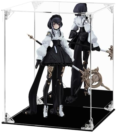 FHMIDIC Acryl Vitrine, transparente Actionfiguren Vitrine mit verspiegelter Rückseite, staubdichter Schaukasten, Alternative Glasvitrine für Sammlerstücke, Figuren, Modelle, Spielzeug (20x20x25cm)