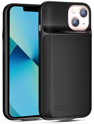 Wavypo Battery Case for iPhone 13, 7000mAh Portable Charging Case Rechargeable Battery Pack Slim Charger Compatible with iPhone 13 (6.1 inch)-Black