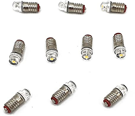 ML-Train LED-Schraub-Glühbirne warmweiß 7-24 V 10 Stück E5.5 - Beleuchtung für Lok und Wagen - Gartenbahn Spur G Zubehör