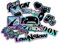 Finest Folia JDM Aufkleber Set für Auto Motorrad Helm Japan Stickerbomb japanische OEM Sticker Tuning Autoaufkleber Folie selbstklebend wetterfest R207 (Stickerbogen 5, Mit Hologramm Effekt)