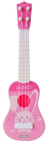 Tsffae Jouet De Guitare Ukulélé pour Enfants avec 4 Cordes Réglables, Mini Guitare Médiators, Jouet Musical, Instrument Ukulélé pour Tout-Petits Garçons Filles