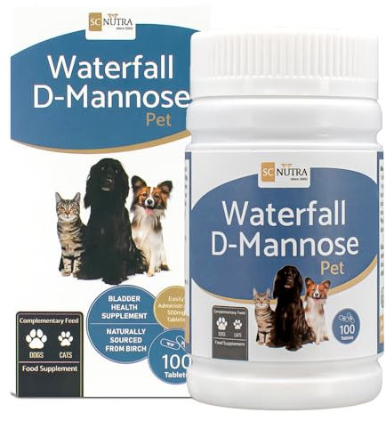 Waterfall D-Mannose Pet Tabletten - Feline Cystitis & Canine HWI - Geeignet für Katzen & Hunde SC Nutra (Sweet Cures)