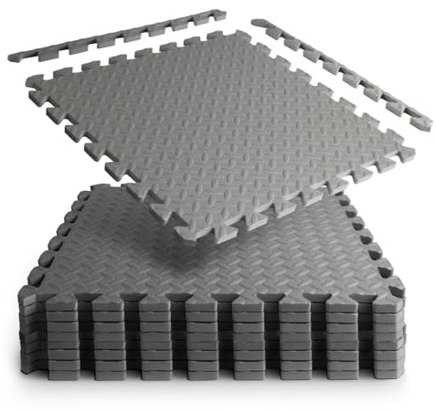 Schutzmatten 52 cm x 52 cm - Extradick 1,2 cm - Set - Gymnastikmatte Bodenschutzmatte Puzzlematte - Modular und Flexibel erweiterbare Unterlegmatte (8 Matten (2,16m ²))