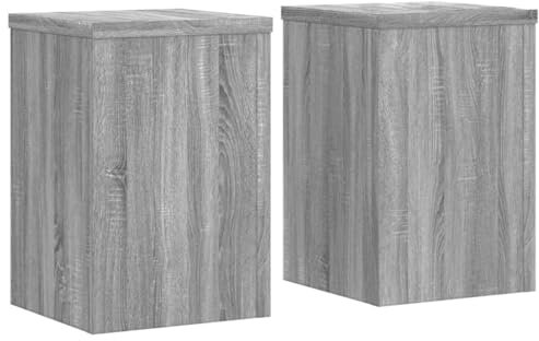 vidaXL Soportes de Plantas 2 uds Madera Gris Sonoma 20x20x30 cm, Soporte de Flor, Soporte de Planta de casa, Mesa de Planta, Soporte de Maceta