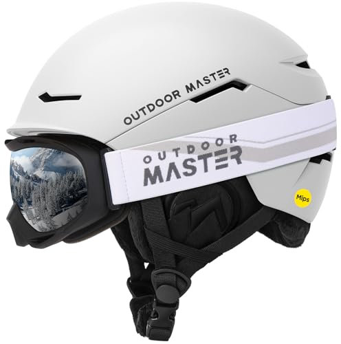 OutdoorMaster Skihelm Set,ELK MIPS Skihelm mit OTG Skibrille - MIPS Snowboard Helm Set für Männer, Frauen & Jugend