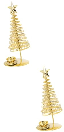 PRETYZOOM 2St Weihnachtsbaum-Leuchter Weihnachtsteelichthalter Kerzenhalter led teelichte christbaumkerzen halterung Weihnachtsdekorationen Christbaumschmuck Weihnachtskerzentablett Metall