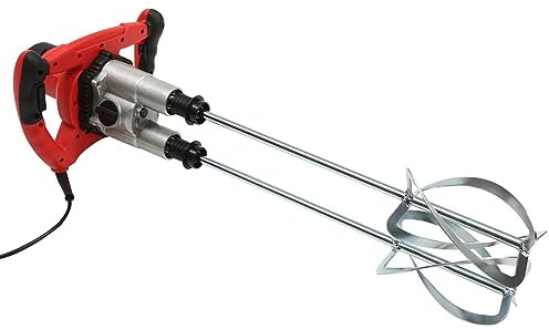 1800W Doppel Rührwerk Farbe und Mörtelrührer Handrührwerk Betonmischer Mischmörtelrührer Betonrührer 6 Geschwindigkeiten optional 0-390rpm/0-690rpm