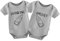 QIANWANYI Baby Zwillinges Baby Bodys Drinking Buddies Neugeborenen Strampler Jungen Mädchen Geschenk Zwillinge Babybekleidung(grau Drinking 6m)