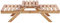 BORDSTRACT Support à Plantes en Pot sur Pied en Bois, étagère à Fleurs en Pot Pliable en Bois à 2 Couches, Support de Rangement Support de Plante d'affichage de Jardin pour Patio