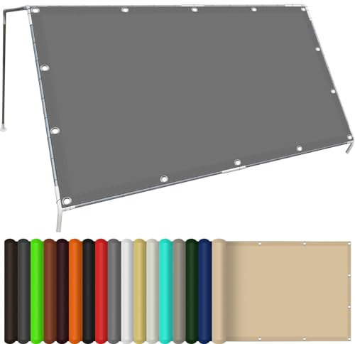 Toldo parasol de 270 x 600 cm, impermeable y resistente a los rayos UV, color gris claro, ideal para jardín al aire libre