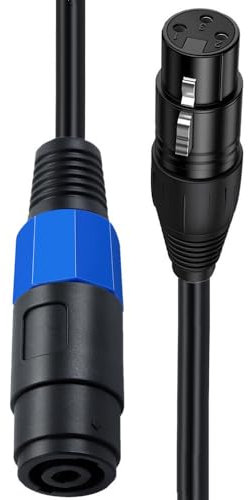 Hanprmeee Speakon to XLR Cable Audio Jack Speakon Plug Female to XLR 3Pin Female Speaker Extension Cable Microphone Mic Wire with Twist Lock for Amplifier Pro DJ PA Stage (0.5M)