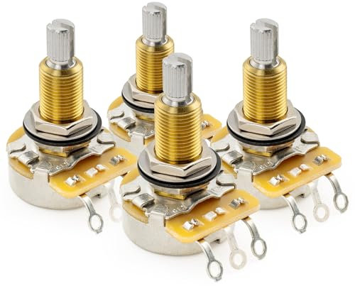 CTS 450 A500K Pots Long Split Shaft 3/4 Inch 10% Audio Taper Potentiometers for Electric Guitar Bass (Set of 4)