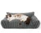BEDSURE Katzenbett groß orthopädisches Hundesofa - 76x51x25cm Hundebett kleine Hunde waschbar Katzensofa große Katzen rutschfeste Katzencouch, dunkelgrau
